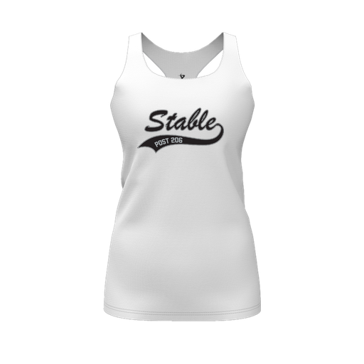 [FT0TRBWH-FYS-LOGO1] Decker Racerback Tank Top (Female Youth S, White, Logo 1)