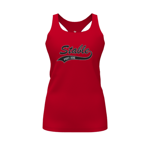 [CUS-DFW-RCBK-PER-RED-FYS-LOGO1] Racerback Tank Top (Female Youth S, Red, Logo 1)