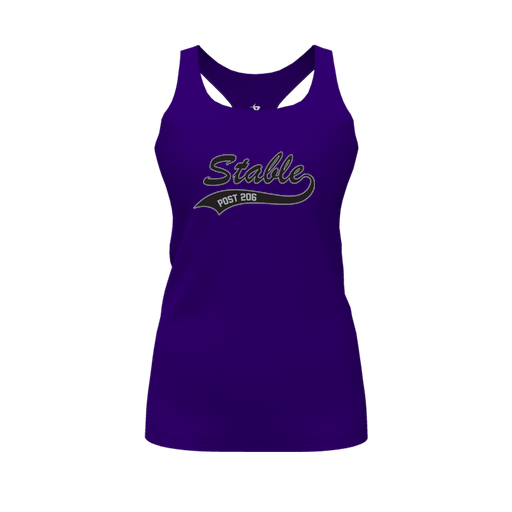 [FT0TRBPP-FYS-LOGO1] Decker Racerback Tank Top (Female Youth S, Purple, Logo 1)
