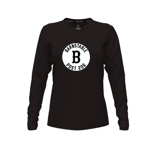 [CUS-DFW-TEES-CMF-VNK-LSL-BLK-FYXS-LOGO2] Comfort T-Shirt (Female Youth XS, Black, V Neck, Logo 2, Long Sleeve)