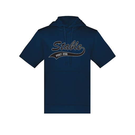 [6871.065.S-LOGO1] Men's Dri Fit Short Sleeve Hoodie (Adult S, Navy, Logo 1)