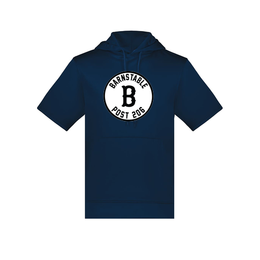 [6871.065.S-LOGO2] Men's Dri Fit Short Sleeve Hoodie (Adult S, Navy, Logo 2)