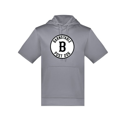 [6871.059.S-LOGO2] Men's Dri Fit Short Sleeve Hoodie (Adult S, Gray, Logo 2)