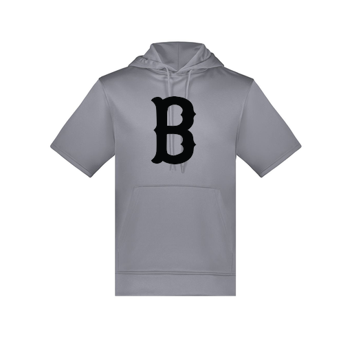 [6871.059.S-LOGO3] Men's Dri Fit Short Sleeve Hoodie (Adult S, Gray, Logo 3)