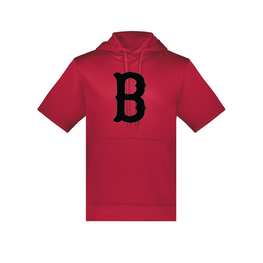 [6871.083.S-LOGO3] Men's Dri Fit Short Sleeve Hoodie (Adult S, Red, Logo 3)