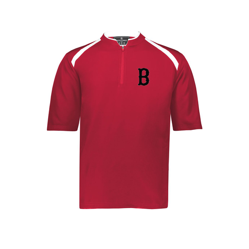 [229581-AS-RED-LOGO3] Men's Dugout Short Sleeve Pullover (Adult S, Red, Logo 3)