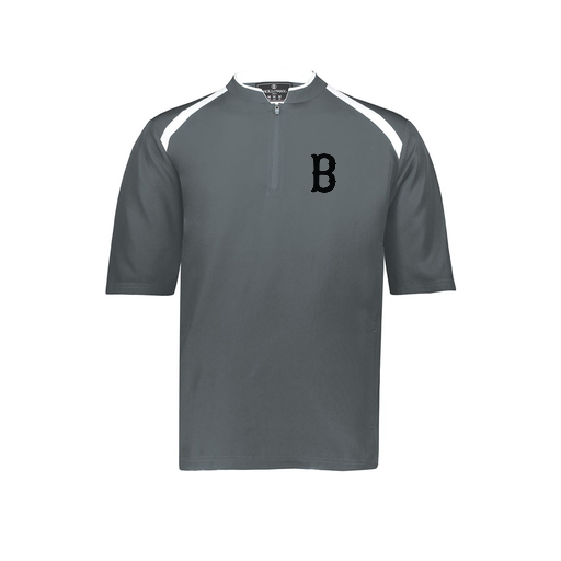 [229681-YS-GRY-LOGO3] Youth Dugout Short Sleeve Pullover (Youth S, Gray, Logo 3)
