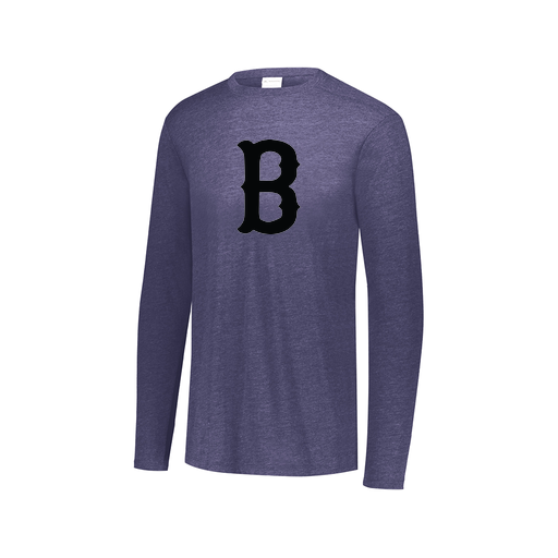 [FTLCUBNV-AXS-LOGO3] Decker Men's Tri-Blend T-Shirt - Long Sleeve (Adult XS, Navy, Logo 3)