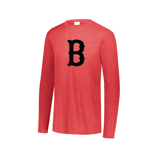 [FTLCUBRD-AXS-LOGO3] Decker Men's Tri-Blend T-Shirt - Long Sleeve (Adult XS, Red, Logo 3)