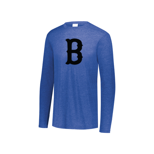 [FTLCUBRY-YS-LOGO3] Decker Youth Tri-Blend T-Shirt - Long Sleeve (Youth S, Royal, Logo 3)