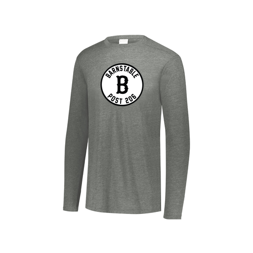 [FTLCUBGY-YS-LOGO2] Decker Youth Tri-Blend T-Shirt - Long Sleeve (Youth S, Gray, Logo 2)