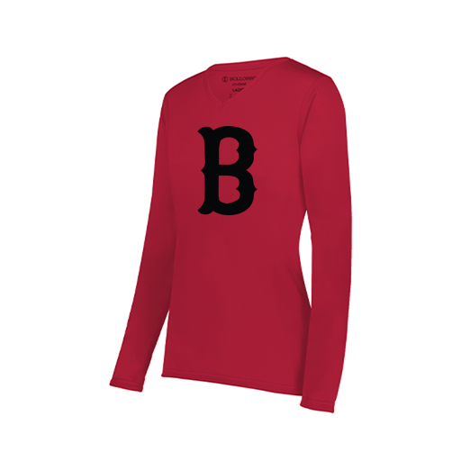 [222824.083.S-LOGO3] Ladies LS Smooth Sport Shirt (Female Adult S, Red, Logo 3)